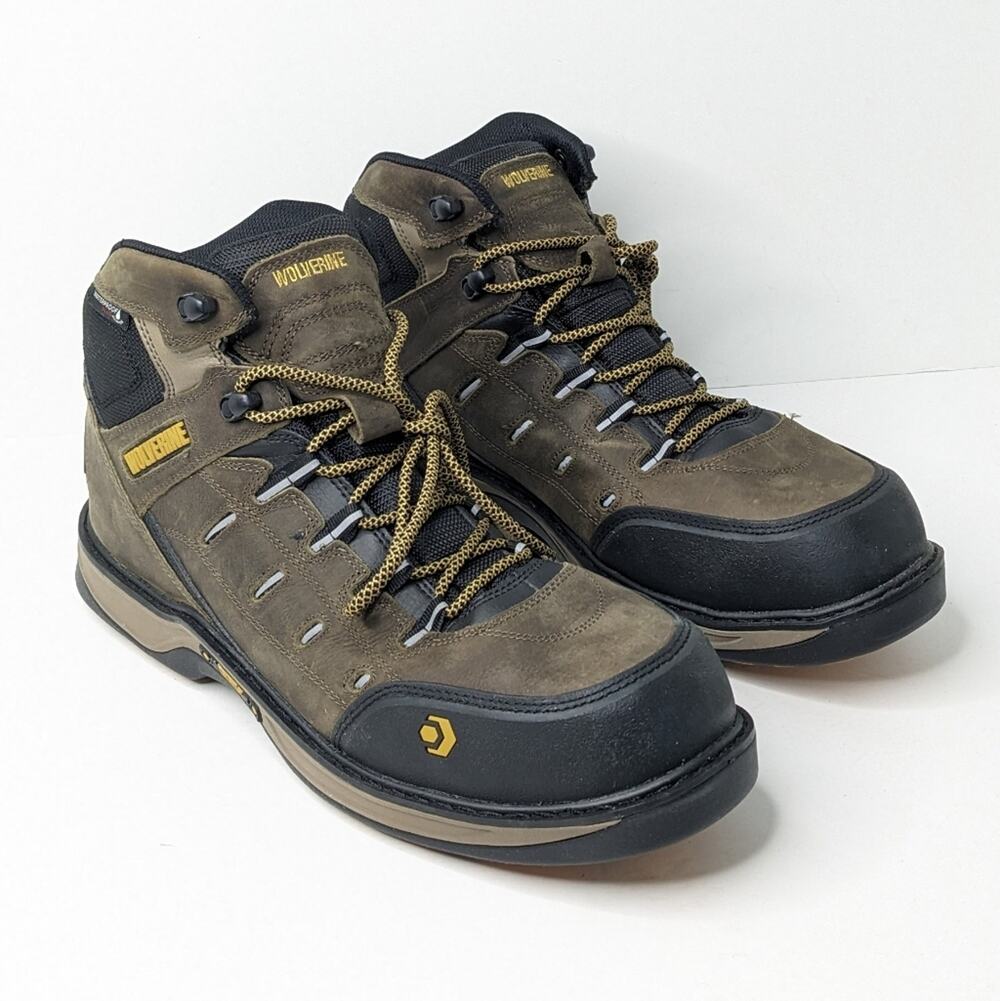 Wolverine Edge LX Composite Toe Work Boots, Brown Leather, Men's 13 M